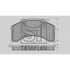 03.120.8700.000-607 TEMPLIN Комплект тормозных колодок, дисковый тормоз