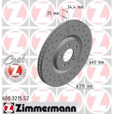 600.3215.52 ZIMMERMANN Тормозной диск