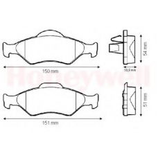 571996X BENDIX Комплект тормозных колодок, дисковый тормоз