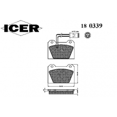 180339 ICER Комплект тормозных колодок, дисковый тормоз