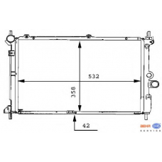 8MK 376 711-761 HELLA Радиатор, охлаждение двигателя