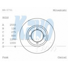 BR-5751 KAVO PARTS Тормозной диск