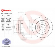 08.8094.60 BREMBO Тормозной диск