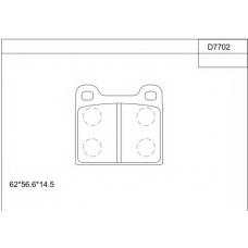 KD7702 ASIMCO Комплект тормозных колодок, дисковый тормоз