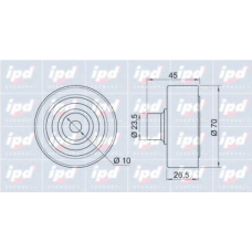 15-3316 IPD Паразитный / ведущий ролик, поликлиновой ремень
