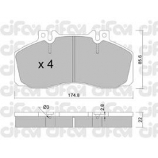 822-267-0 CIFAM Комплект тормозных колодок, дисковый тормоз