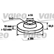 186850 VALEO Тормозной диск