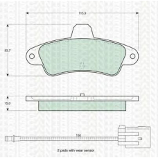 8110 16162 TRIDON Brake pads - rear