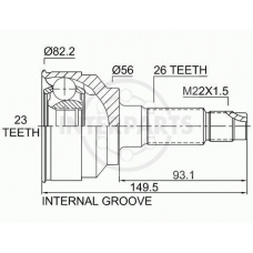 OJ-0462 InterParts Шарнирный комплект, приводной вал