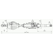 DRS6184.00 OPEN PARTS Приводной вал