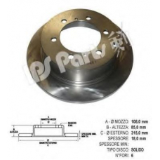IBP-1598 IPS Parts Тормозной диск