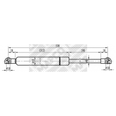 91818 MAPCO Газовая пружина, капот