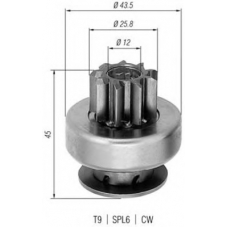 940113020237 MAGNETI MARELLI Ведущая шестерня, стартер