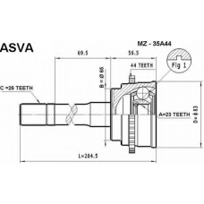 MZ-35A44 ASVA Шарнирный комплект, приводной вал