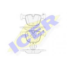 182064 ICER Комплект тормозных колодок, дисковый тормоз