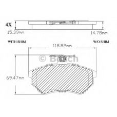 F 03B 150 268 BOSCH Комплект тормозных колодок, дисковый тормоз