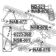 NAB-077 FEBEST Подвеска, рычаг независимой подвески колеса