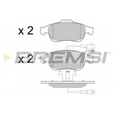 BP3436 BREMSI Комплект тормозных колодок, дисковый тормоз