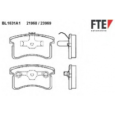 BL1631A1 FTE Комплект тормозных колодок, дисковый тормоз