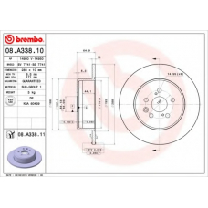 08.A338.11 BREMBO Тормозной диск