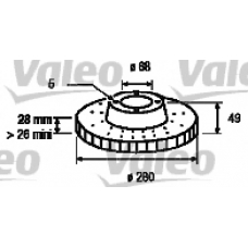 186728 VALEO Тормозной диск