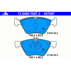 13.0460-7087.2 ATE Комплект тормозных колодок, дисковый тормоз