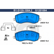 B1.G120-1084.2 GALFER Комплект тормозных колодок, дисковый тормоз