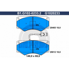 B1.G102-0233.2 GALFER Комплект тормозных колодок, дисковый тормоз