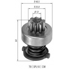 940113020122 MAGNETI MARELLI Ведущая шестерня, стартер