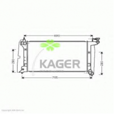 31-1129 KAGER Радиатор, охлаждение двигателя