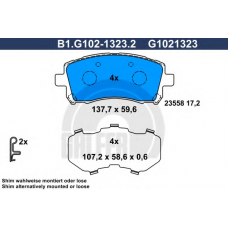 B1.G102-1323.2 GALFER Комплект тормозных колодок, дисковый тормоз