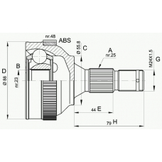 CVJ5208.10 OPEN PARTS Шарнирный комплект, приводной вал