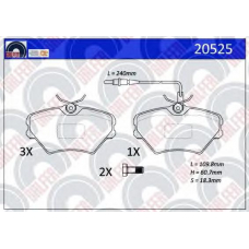 20525 GALFER Комплект тормозных колодок, дисковый тормоз