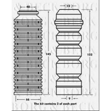 BPK7086 BORG & BECK Пылезащитный комплект, амортизатор