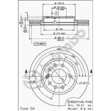 09.5807.10 BREMBO Тормозной диск