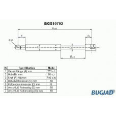 BGS10792 BUGIAD Газовая пружина, крышка багажник