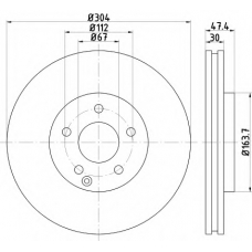 8DD 355 113-301 HELLA PAGID Тормозной диск