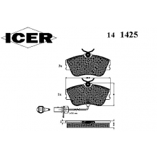 141425 ICER Комплект тормозных колодок, дисковый тормоз