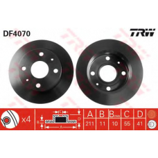 DF4070 TRW Тормозной диск