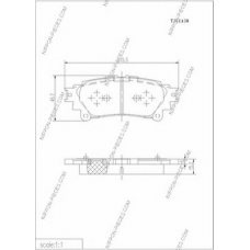 T361A38 NPS Комплект тормозных колодок, дисковый тормоз