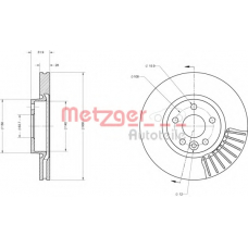 6110073 METZGER Тормозной диск