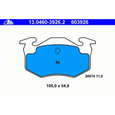 13.0460-3926.2 ATE Комплект тормозных колодок, дисковый тормоз