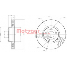 6110573 METZGER Тормозной диск