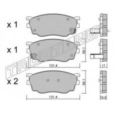310.0 TRUSTING Комплект тормозных колодок, дисковый тормоз