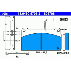 13.0460-5706.2 ATE Колодки тормозные