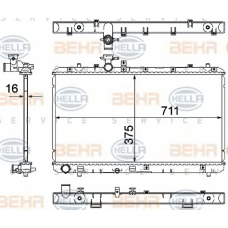 8MK 376 762-741 HELLA Радиатор, охлаждение двигателя