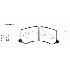 J3608016 NIPPARTS Комплект тормозных колодок, дисковый тормоз