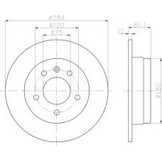 8DD 355 100-511 HELLA PAGID Тормозной диск