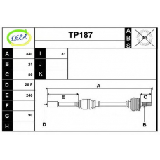 TP187 SERA Приводной вал