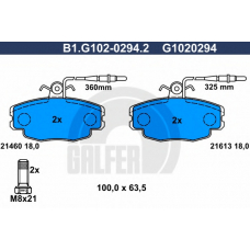 B1.G102-0294.2 GALFER Комплект тормозных колодок, дисковый тормоз
